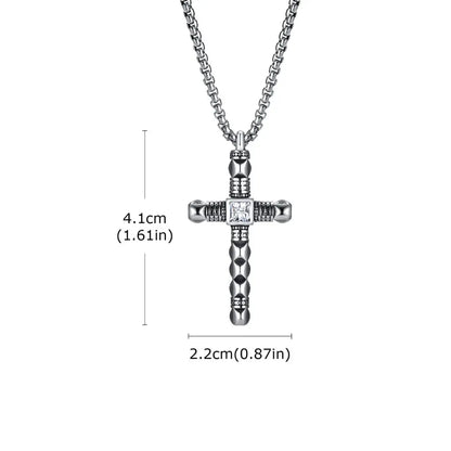 Colar Masculino em Aço Inox Punk Cross
