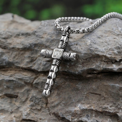 Colar Masculino em Aço Inox Punk Cross