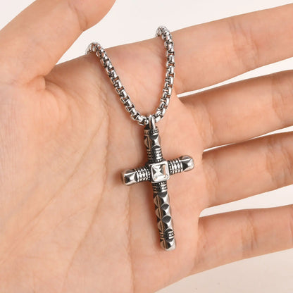 Colar Masculino em Aço Inox Punk Cross
