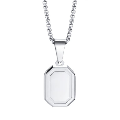 Colar Masculino em Aço Inox com Letra Inicial Geometric