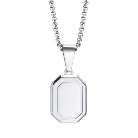 Colar Masculino em Aço Inox com Letra Inicial Geometric