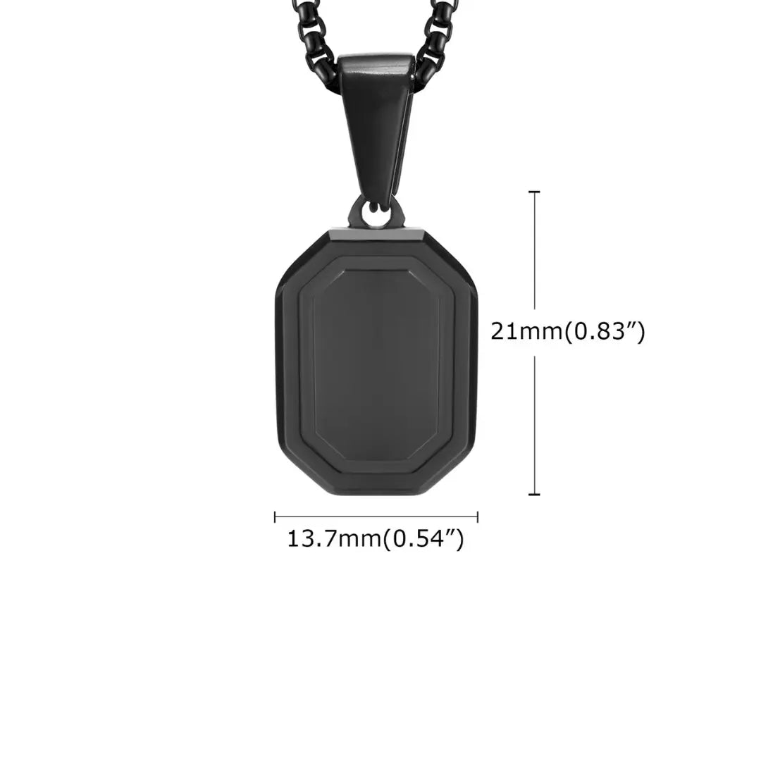Colar Masculino em Aço Inox com Letra Inicial Geometric