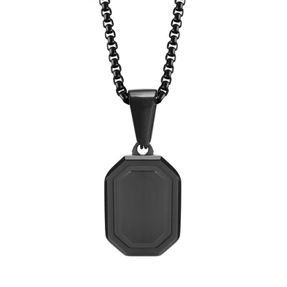 Colar Masculino em Aço Inox com Letra Inicial Geometric
