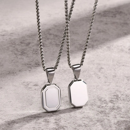Colar Masculino em Aço Inox com Letra Inicial Geometric