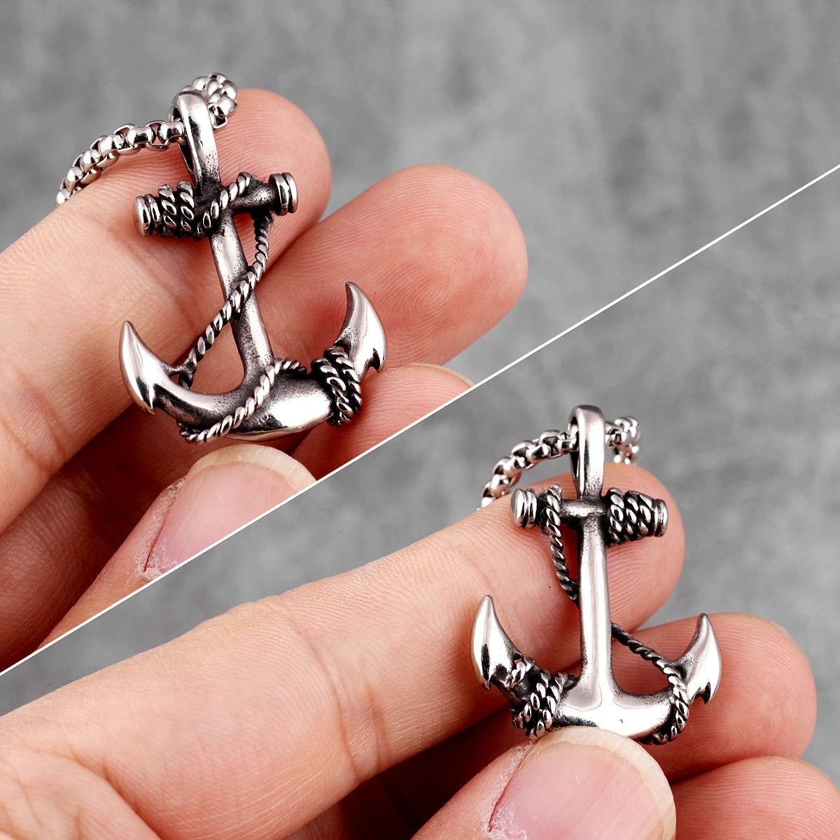 Colar Masculino em Aço Inox Âncora