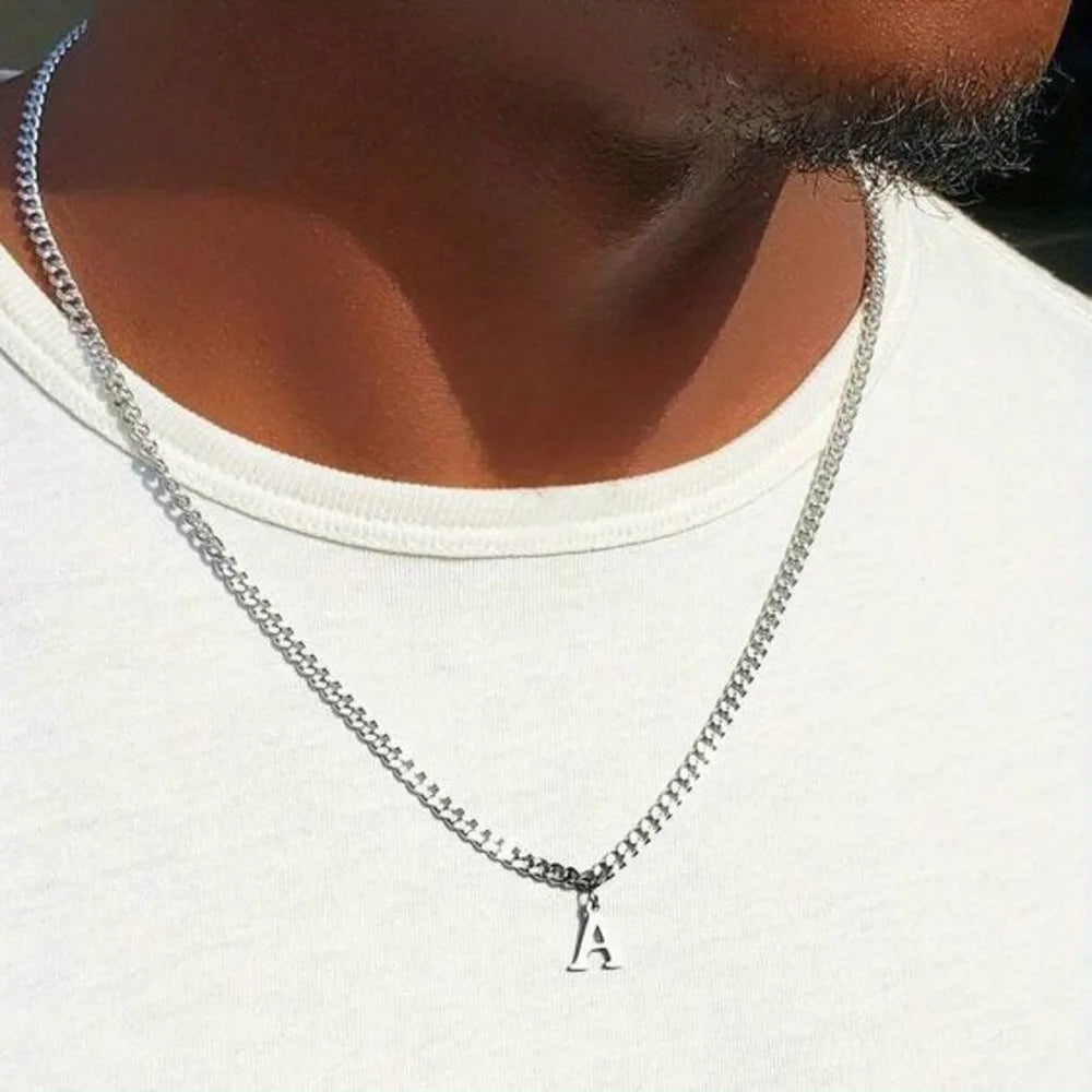 Corrente Masculina com Pingente Letra Inicial Eros
