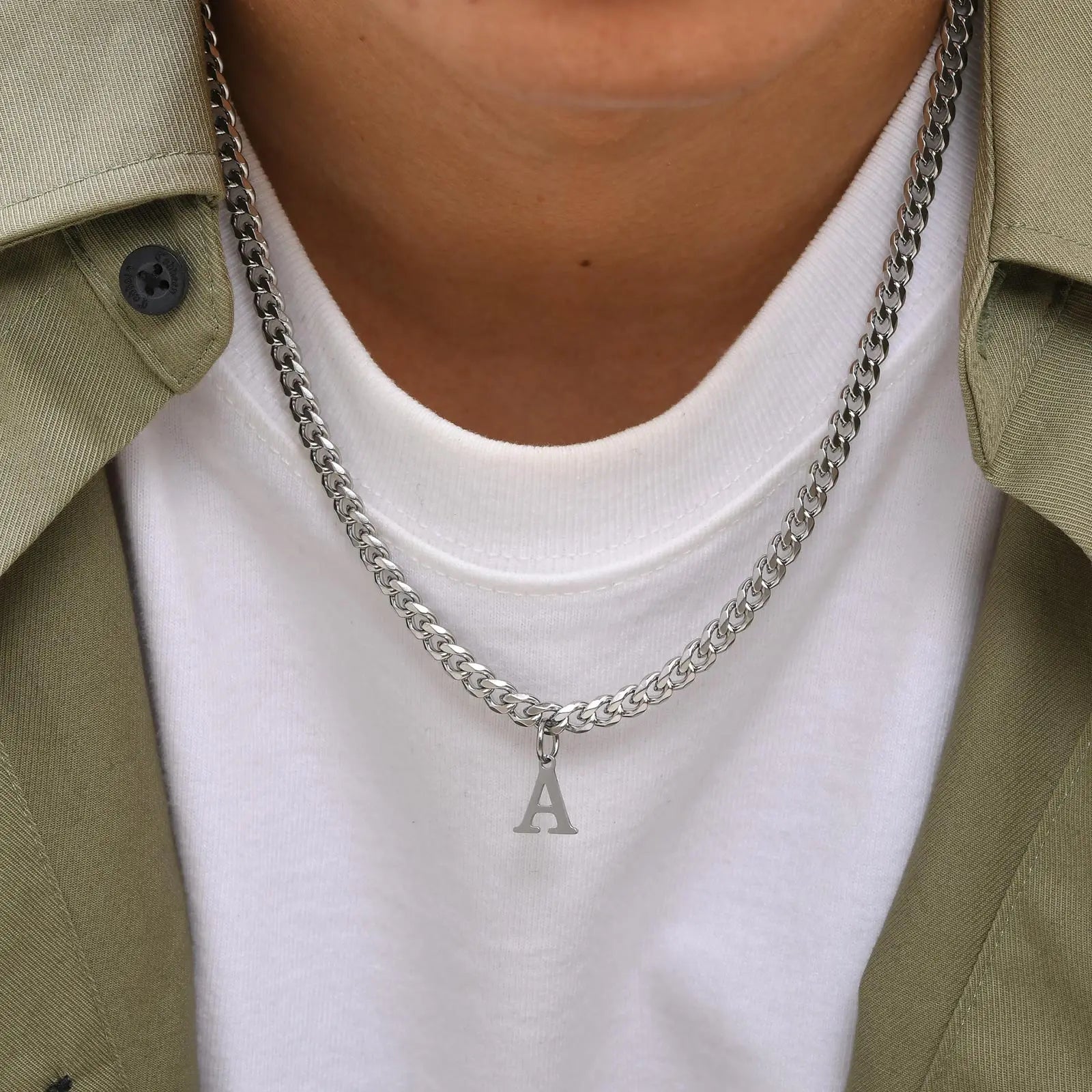 Corrente Masculina com Pingente Letra Inicial Eros
