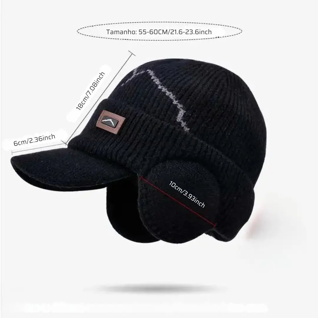 Gorro Masculino de Inverno com Protetor de Orelha Wool