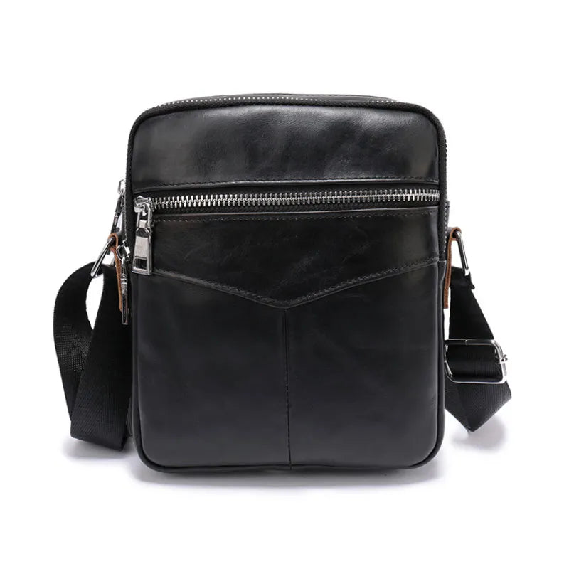 Bolsa Transversal Masculina de Couro Preta - Orion