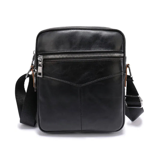 Bolsa Transversal Masculina de Couro Preta - Orion