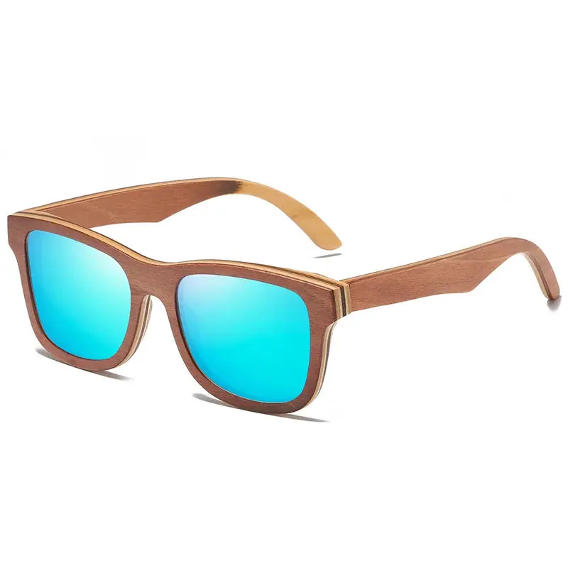 Óculos de Sol Haste Madeira Masculino Azul - Orion