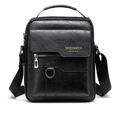 Bolsa Transversal Masculina de Couro Preta - Orion