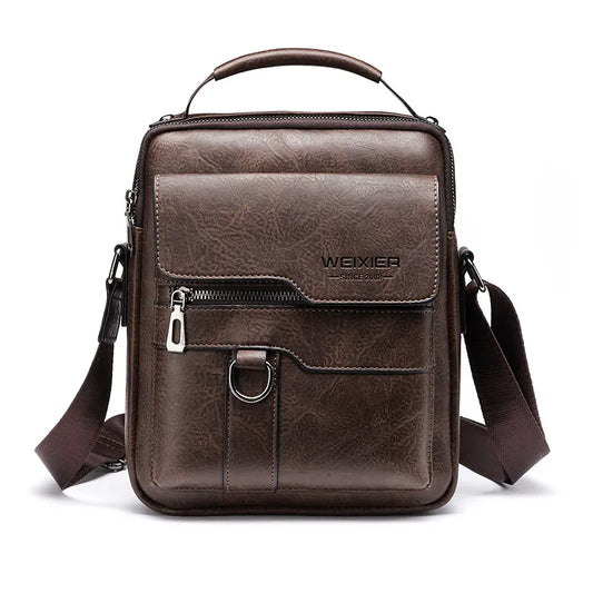 Bolsa Transversal Masculina de Couro Marrom - Orion