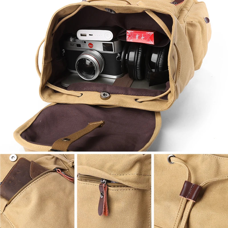 Mochila Masculina de Lona Marrom - Orion