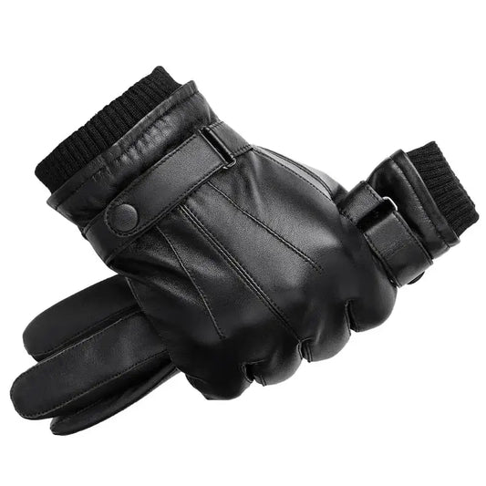 Luva Masculina de Couro Preta - Orion