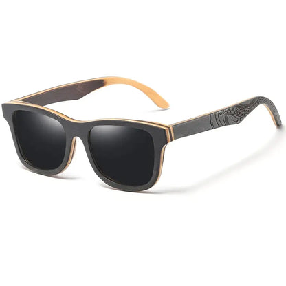 Óculos de Sol Haste Madeira Masculino Preto - Orion