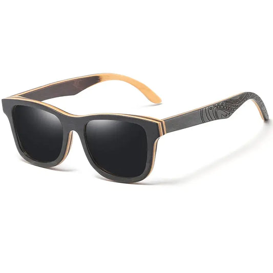 Óculos de Sol Haste Madeira Masculino Preto - Orion