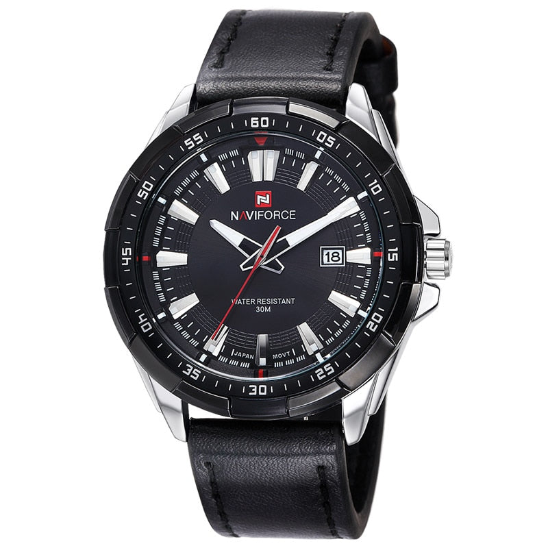 Relógio Masculino Esportivo Pulseira Couro Preto - Orion