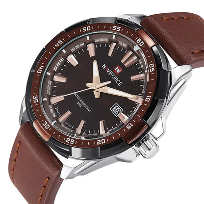 Relógio Masculino Esportivo Pulseira Couro Marrom - Orion