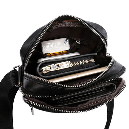 Bolsa Transversal Masculina de Couro Preta - Orion