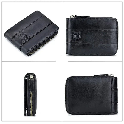 Carteira de Couro Masculina Preta - Orion