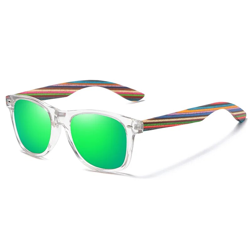 Óculos de Sol Haste Madeira Masculino Verde - Orion