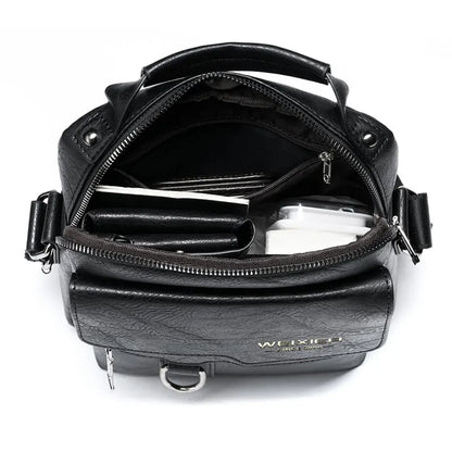 Bolsa Transversal Masculina de Couro Preta - Orion