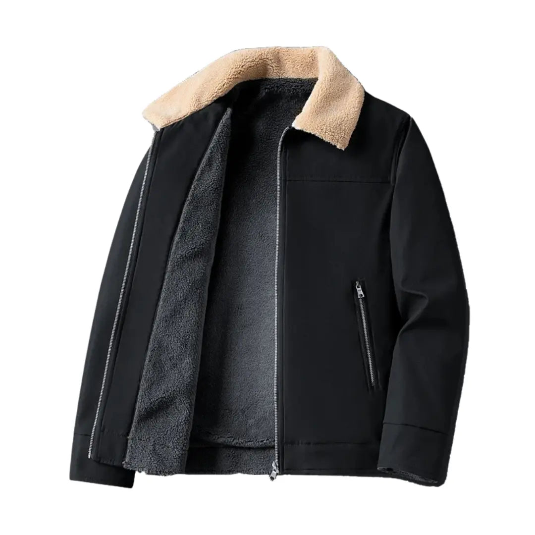 Jaqueta Masculina Forrada com Zíper Parka Coat