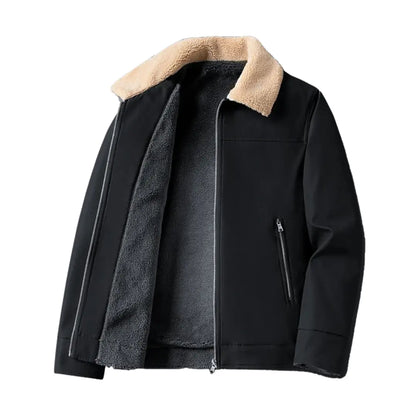 Jaqueta Masculina Forrada com Zíper Parka Coat
