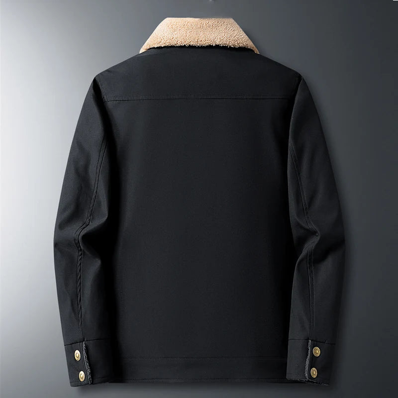 Jaqueta Masculina Forrada com Zíper Parka Coat
