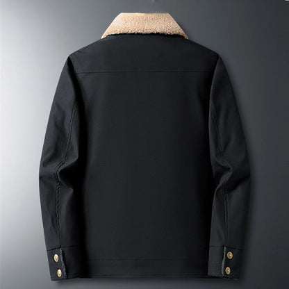 Jaqueta Masculina Forrada com Zíper Parka Coat