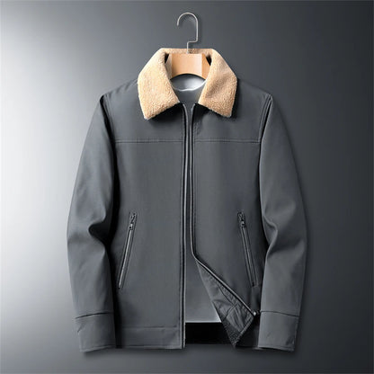 Jaqueta Masculina Forrada com Zíper Parka Coat