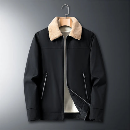 Jaqueta Masculina Forrada com Zíper Parka Coat