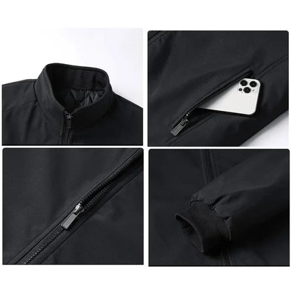 Jaqueta Masculina Impermeável Forrada com Zíper Winter