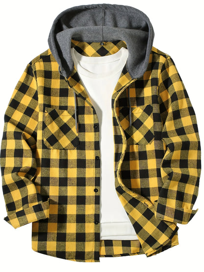 Jaqueta Masculina com Capuz Xadrez Edward