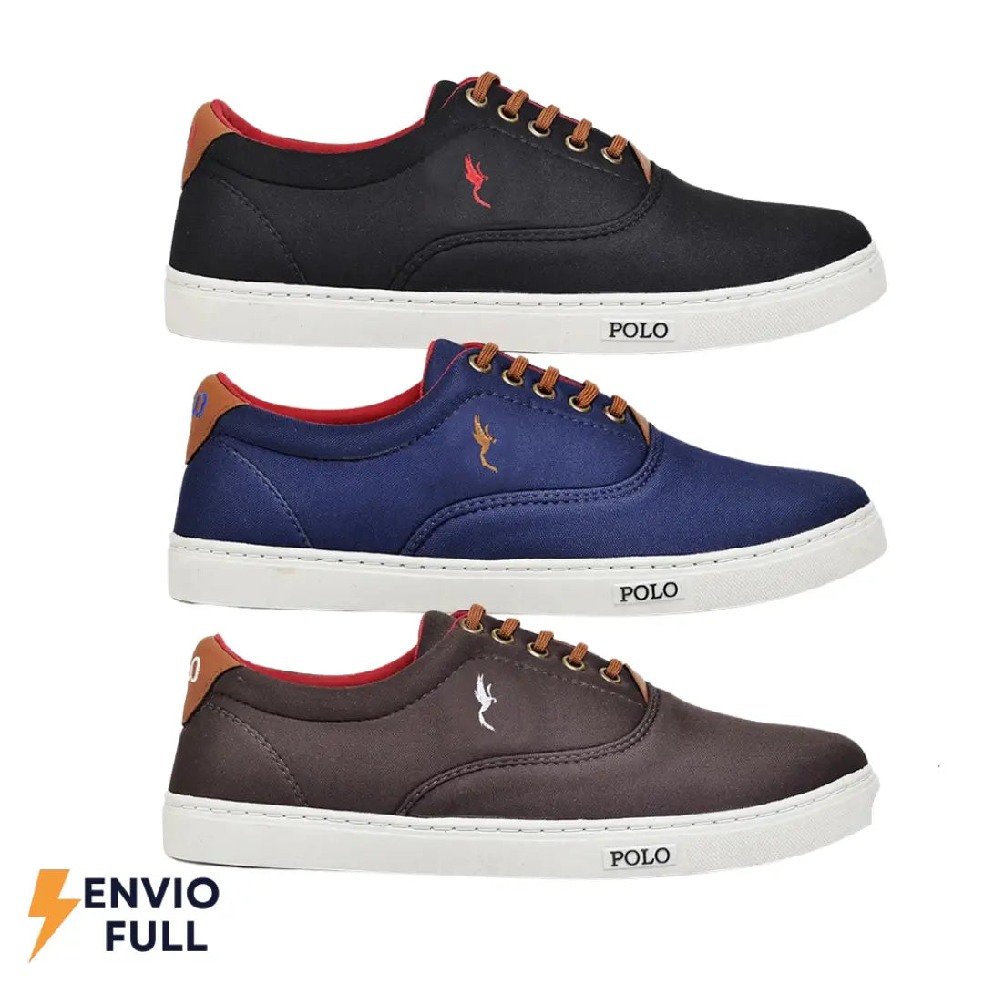Kit com 3 Pares de Tênis Casual Masculino + Carteira, Relógio e Cinto de Brinde!