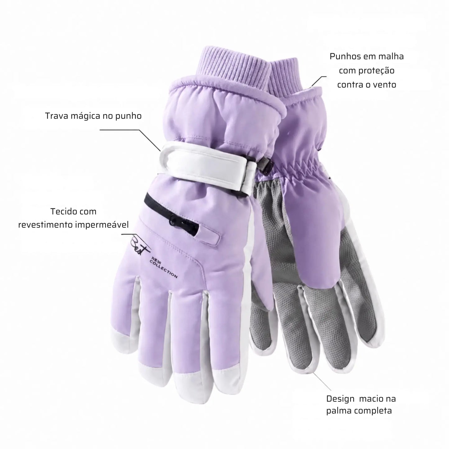 Luva Térmica Unissex Touch Impermeável com Bolso