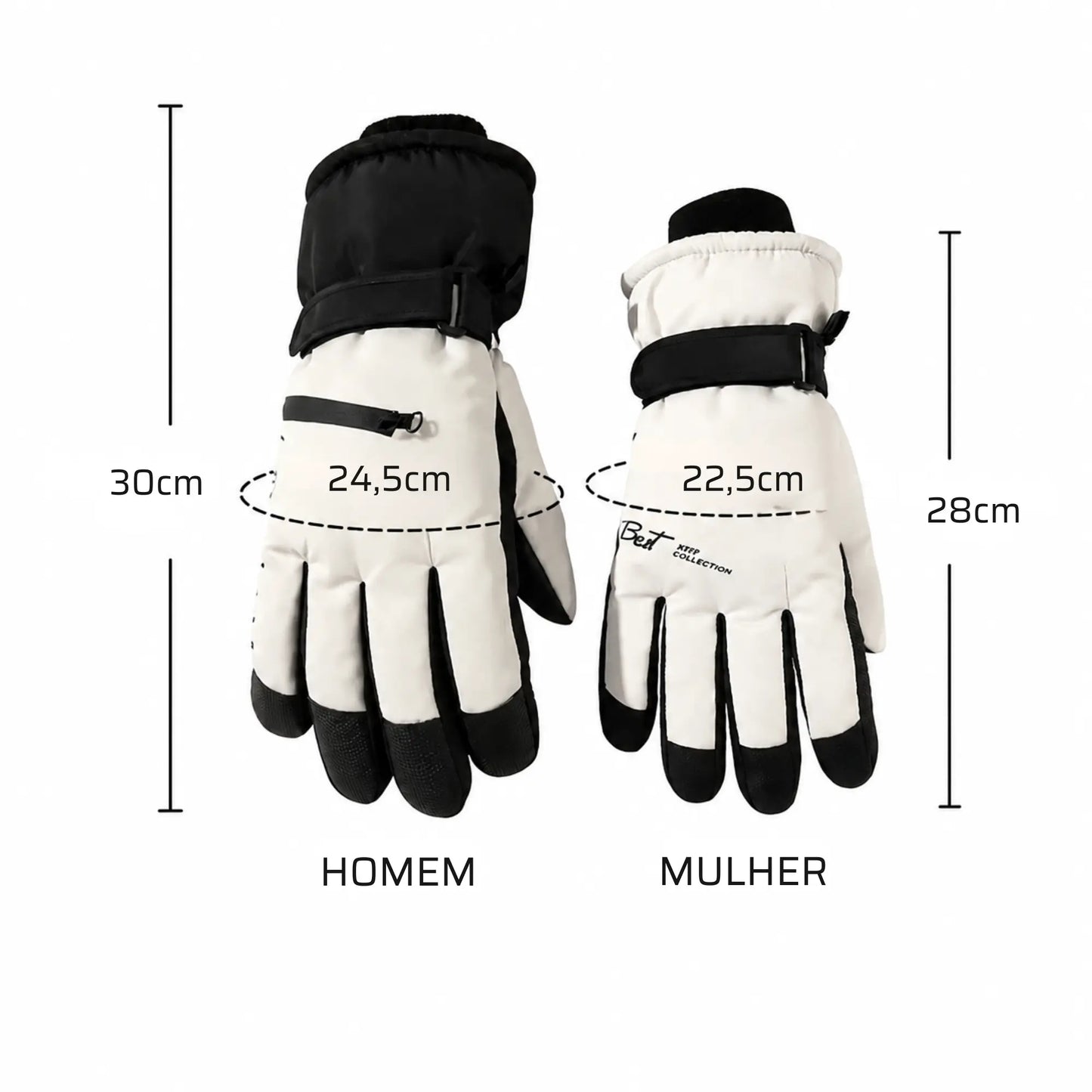 Luva Térmica Unissex Touch Impermeável com Bolso