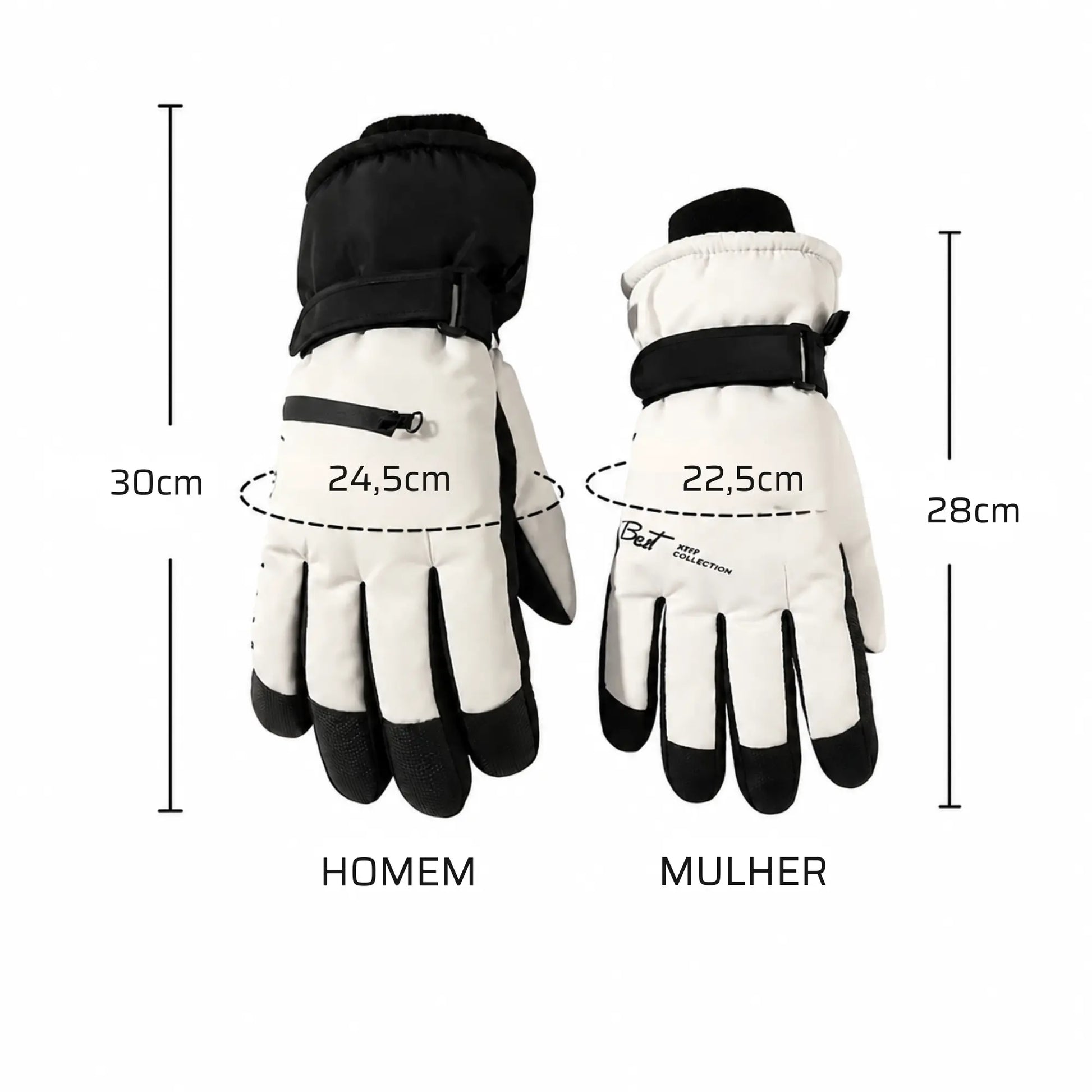 Luva Térmica Unissex Touch Impermeável com Bolso
