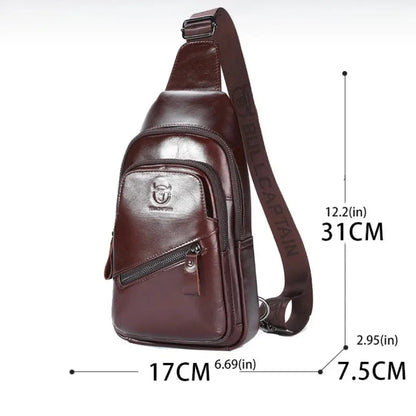 Mochila Transversal Masculina de Couro Taurus
