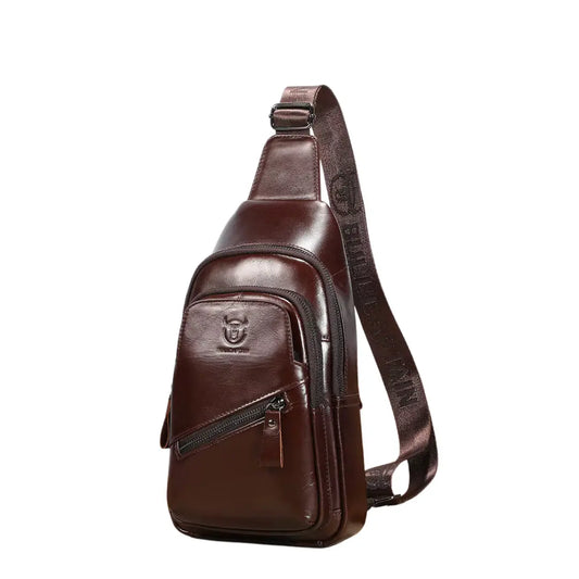 Mochila Transversal Masculina de Couro Taurus