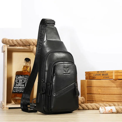 Mochila Transversal Masculina de Couro Taurus