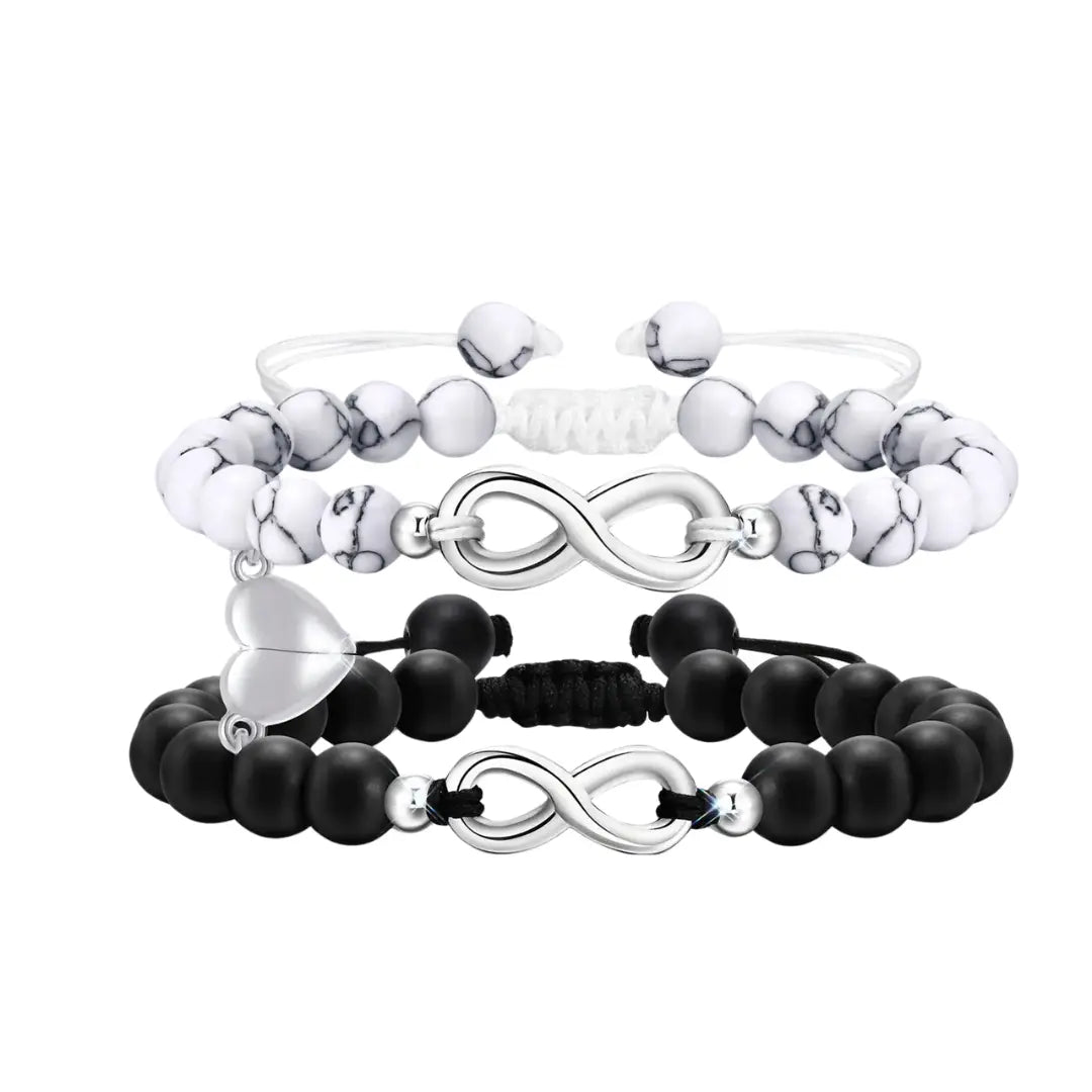 Par de Pulseiras em Pedras Naturais Infinity
