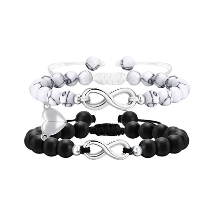 Par de Pulseiras em Pedras Naturais Infinity