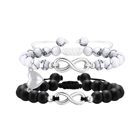 Par de Pulseiras em Pedras Naturais Infinity