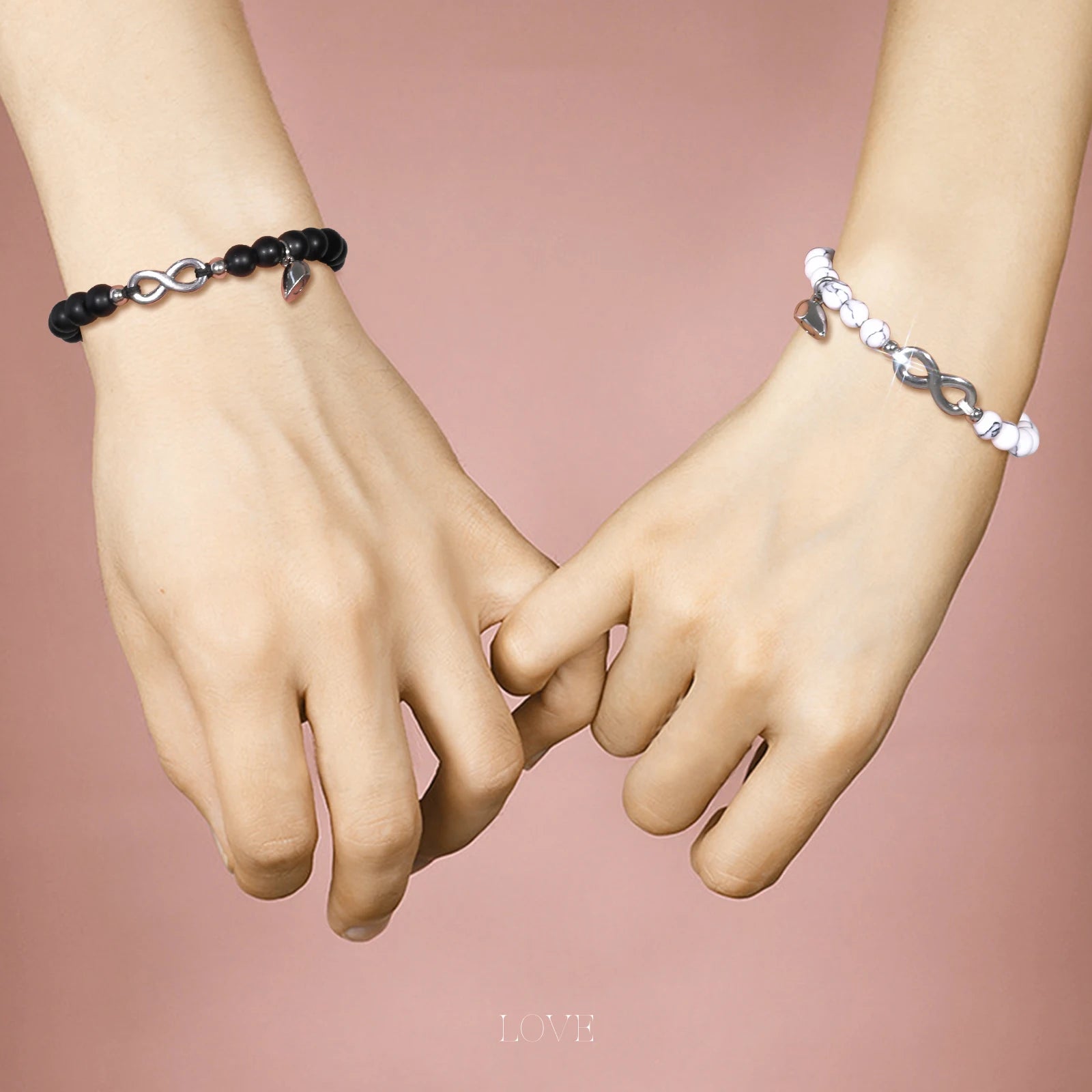 Par de Pulseiras em Pedras Naturais Infinity
