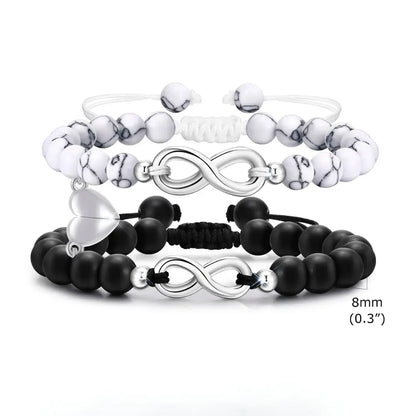 Par de Pulseiras em Pedras Naturais Infinity