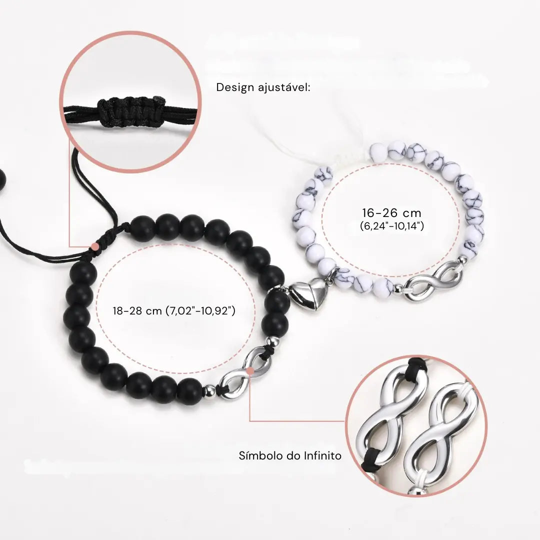Par de Pulseiras em Pedras Naturais Infinity