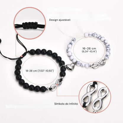 Par de Pulseiras em Pedras Naturais Infinity