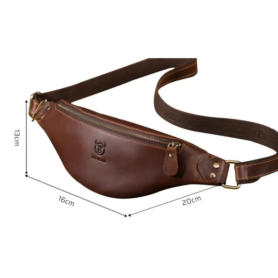 Pochete Masculina em Couro Legítimo Bullcaptain Luxury